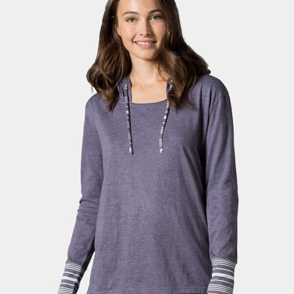 Women's Heathered Jersey Hooded Tunic Thumbnail