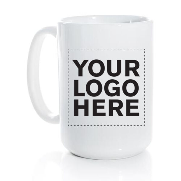 2-Sided 15oz. Personalized White Ceramic Coffee Mug Thumbnail